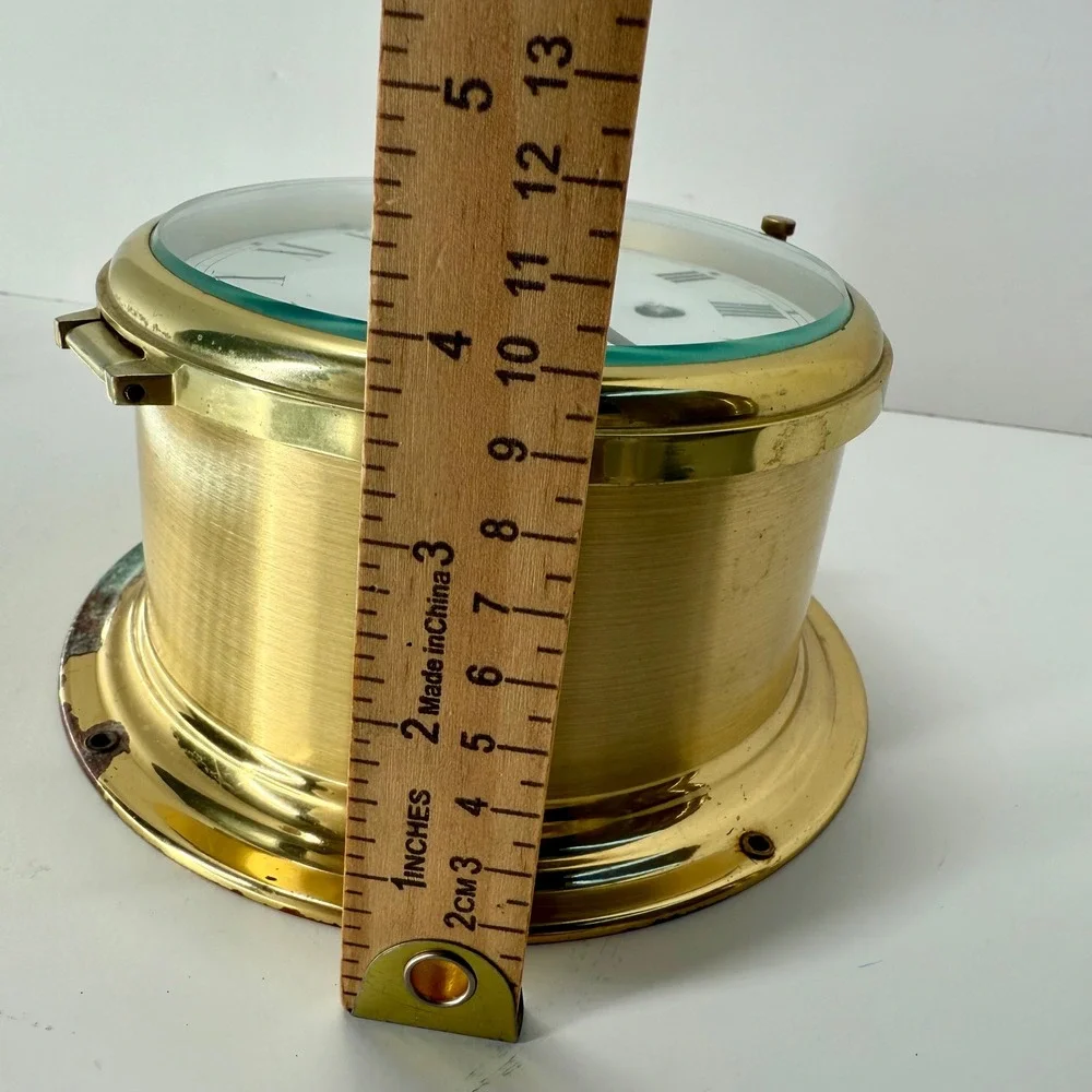 Schatz Brass Nautical Royal Ship's Clock antique Maritime Porthole Style German